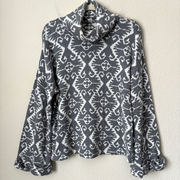 Sundance Sweaters - Sundance Ikat Print In The Fjords Cowl Neck Sweater Top Tribal Print Bell Sleeve
